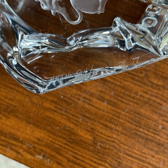 Val St Lambert UNICORN Unique Signed/numbered Iceberg Crystal etched paperweight - Picture 9 of 13